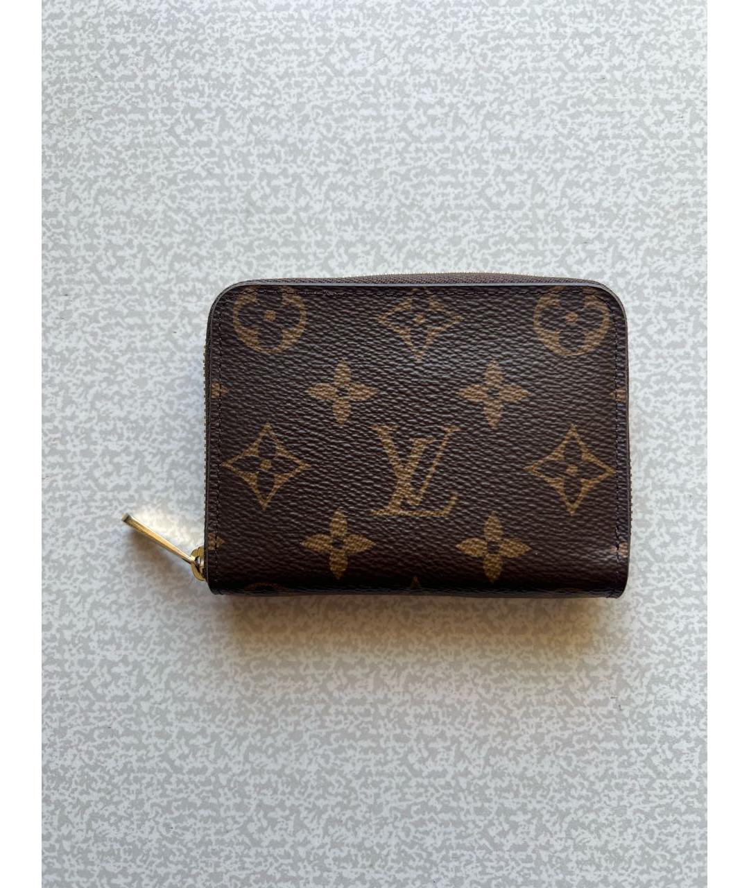LOUIS VUITTON Коричневый кожаный кошелек, фото 2