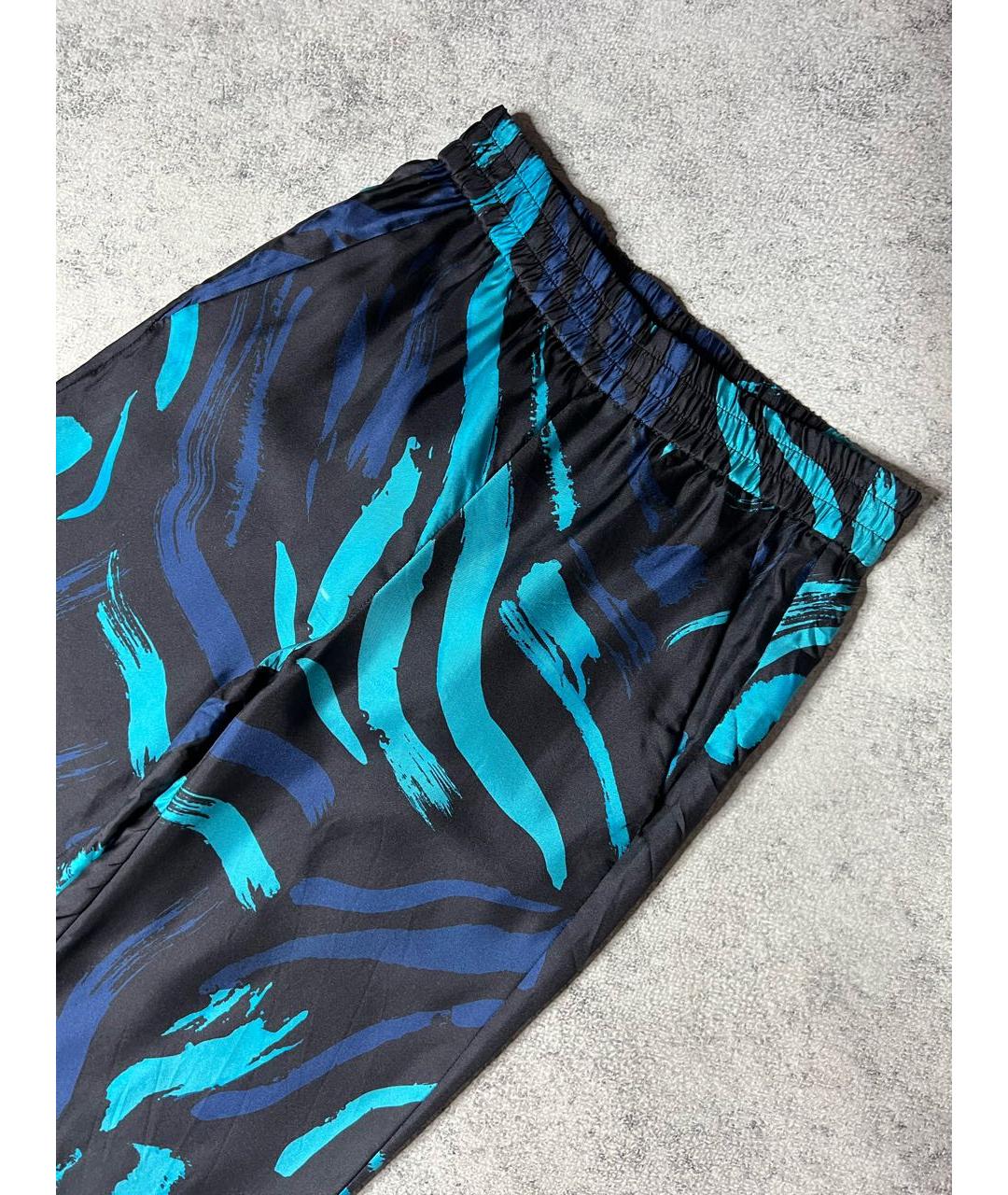 VERSUS VERSACE Мульти шелковые прямые брюки, фото 4