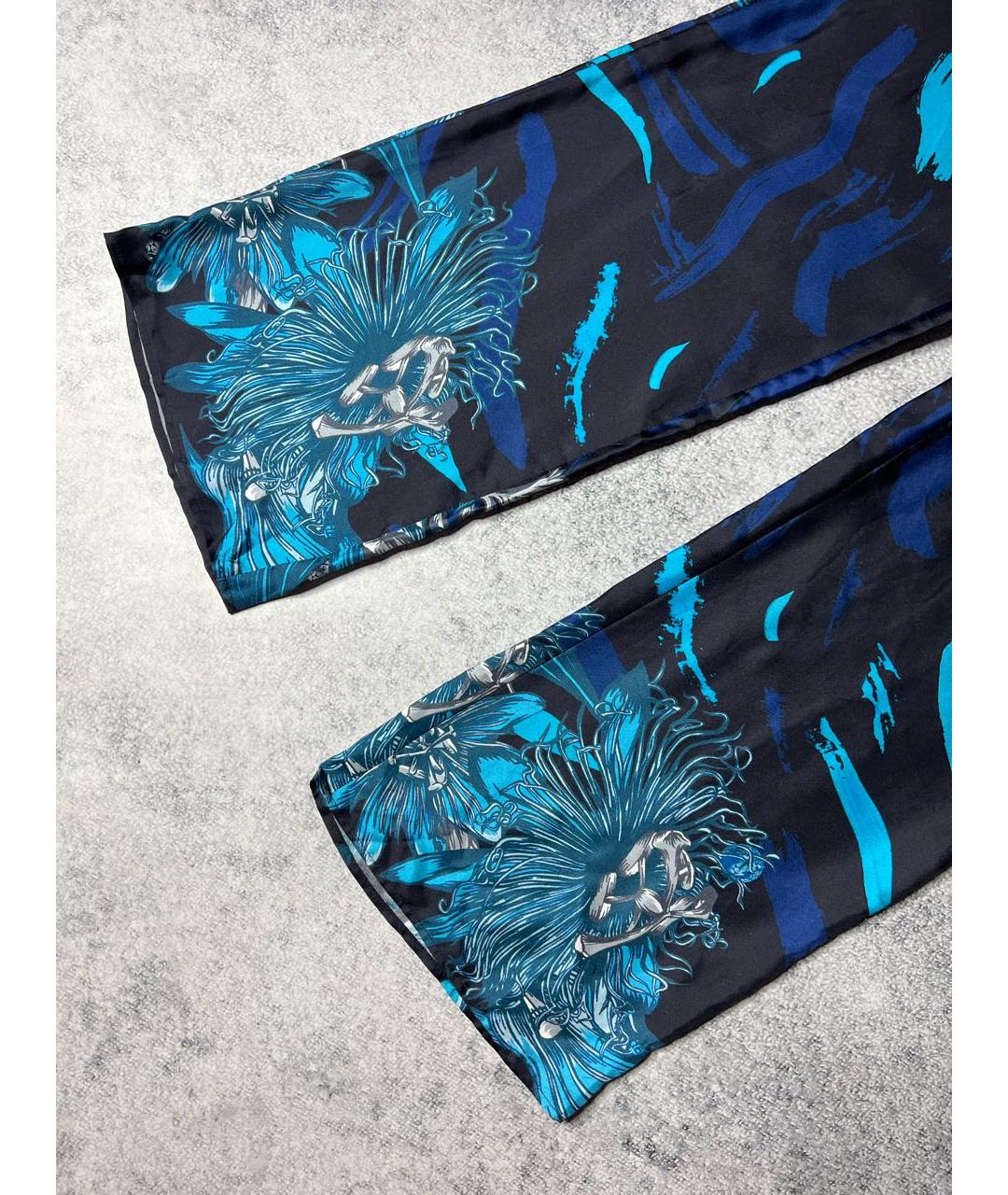 VERSUS VERSACE Мульти шелковые прямые брюки, фото 3