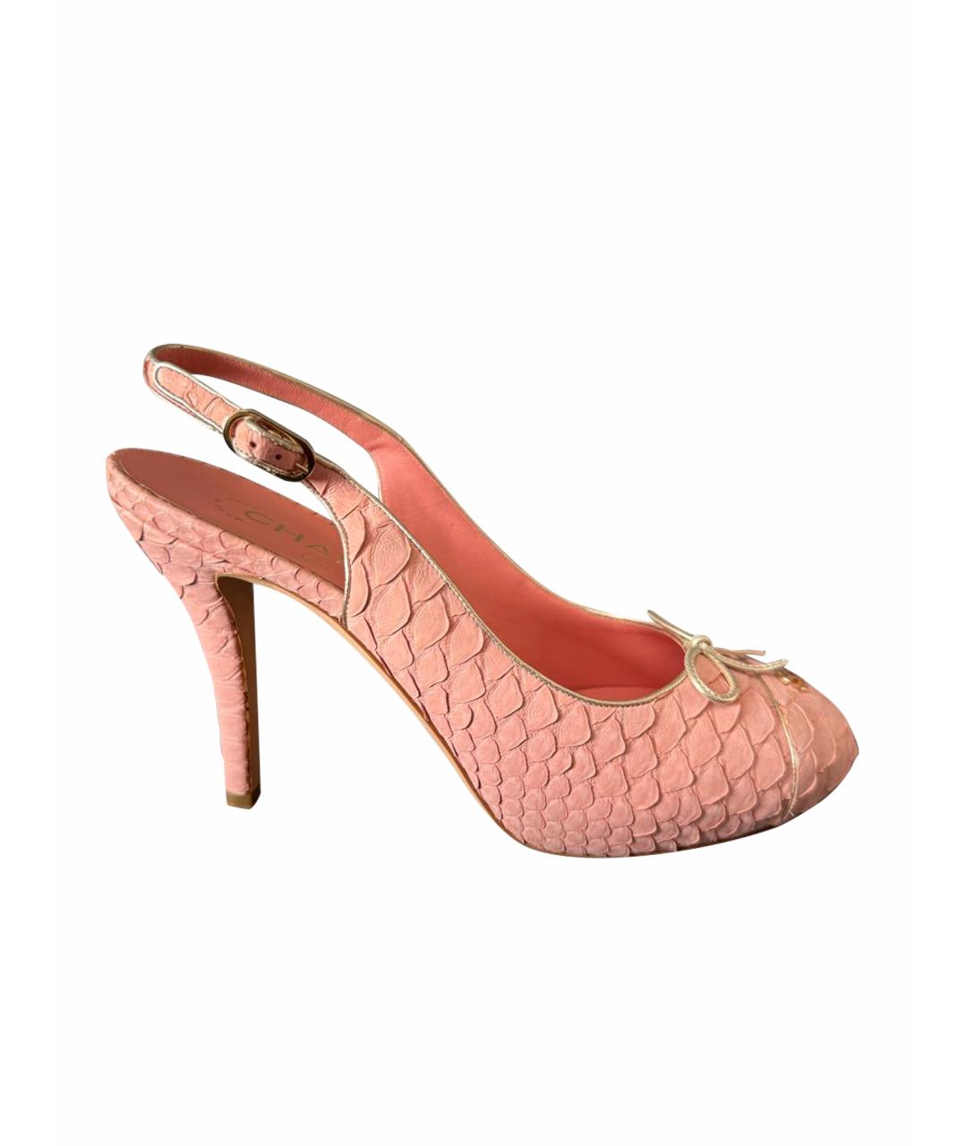 CHANEL Розовые туфли из экзотической кожи, фото 1