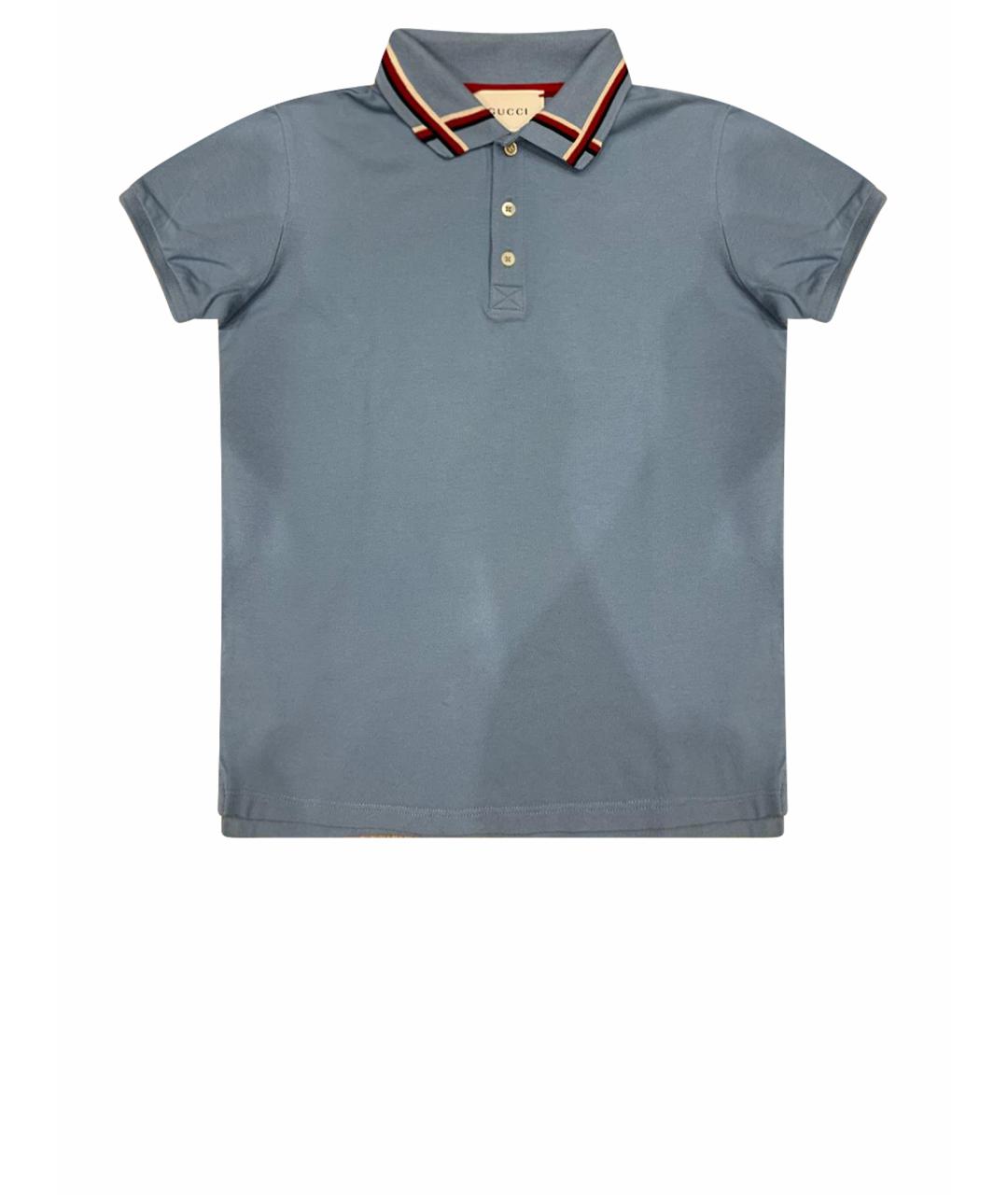 GUCCI Голубая хлопковая детская футболка, фото 1