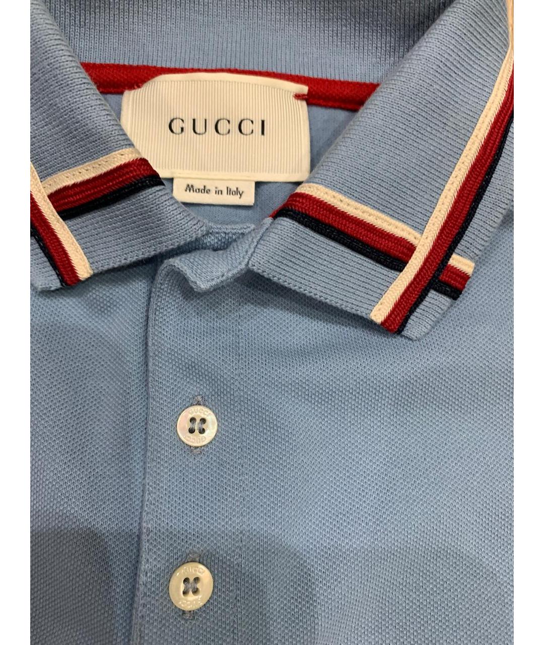 GUCCI Голубая хлопковая детская футболка, фото 2