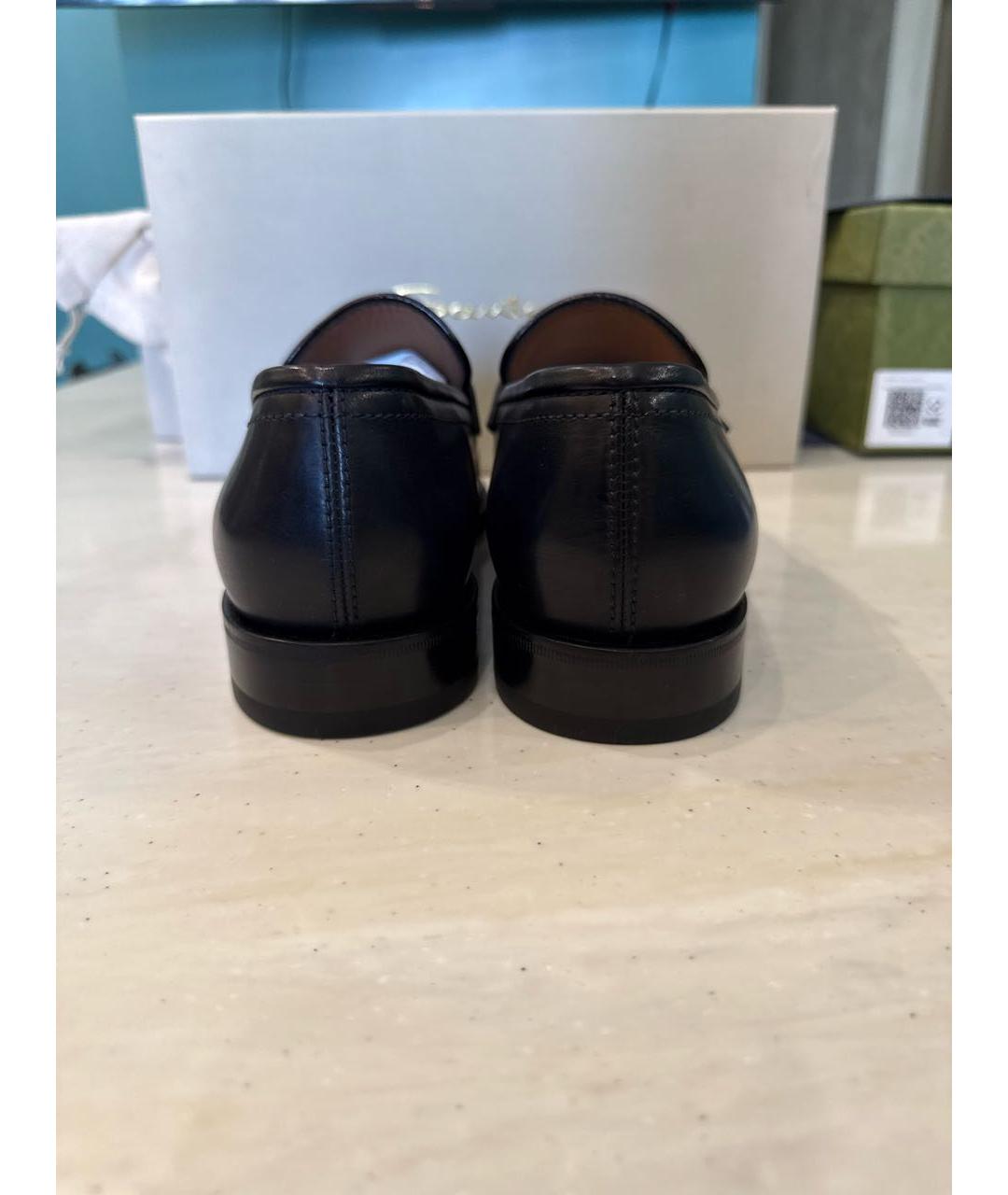SANTONI Темно-синие кожаные лоферы, фото 4