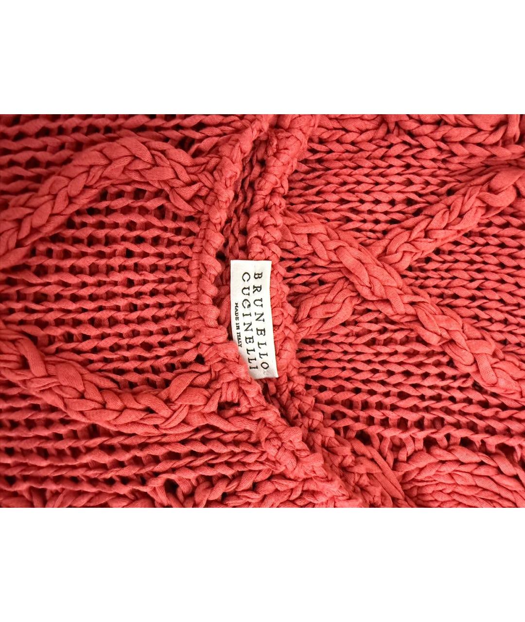 BRUNELLO CUCINELLI Коралловый хлопковый джемпер / свитер, фото 5