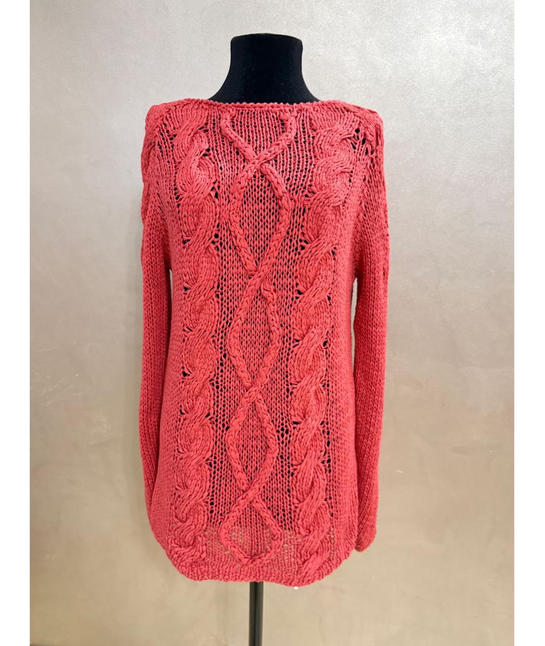 BRUNELLO CUCINELLI Коралловый хлопковый джемпер / свитер, фото 3