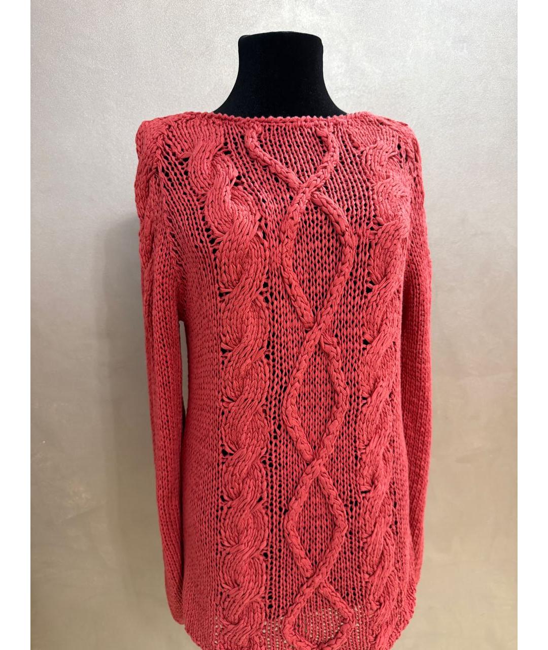 BRUNELLO CUCINELLI Коралловый хлопковый джемпер / свитер, фото 2