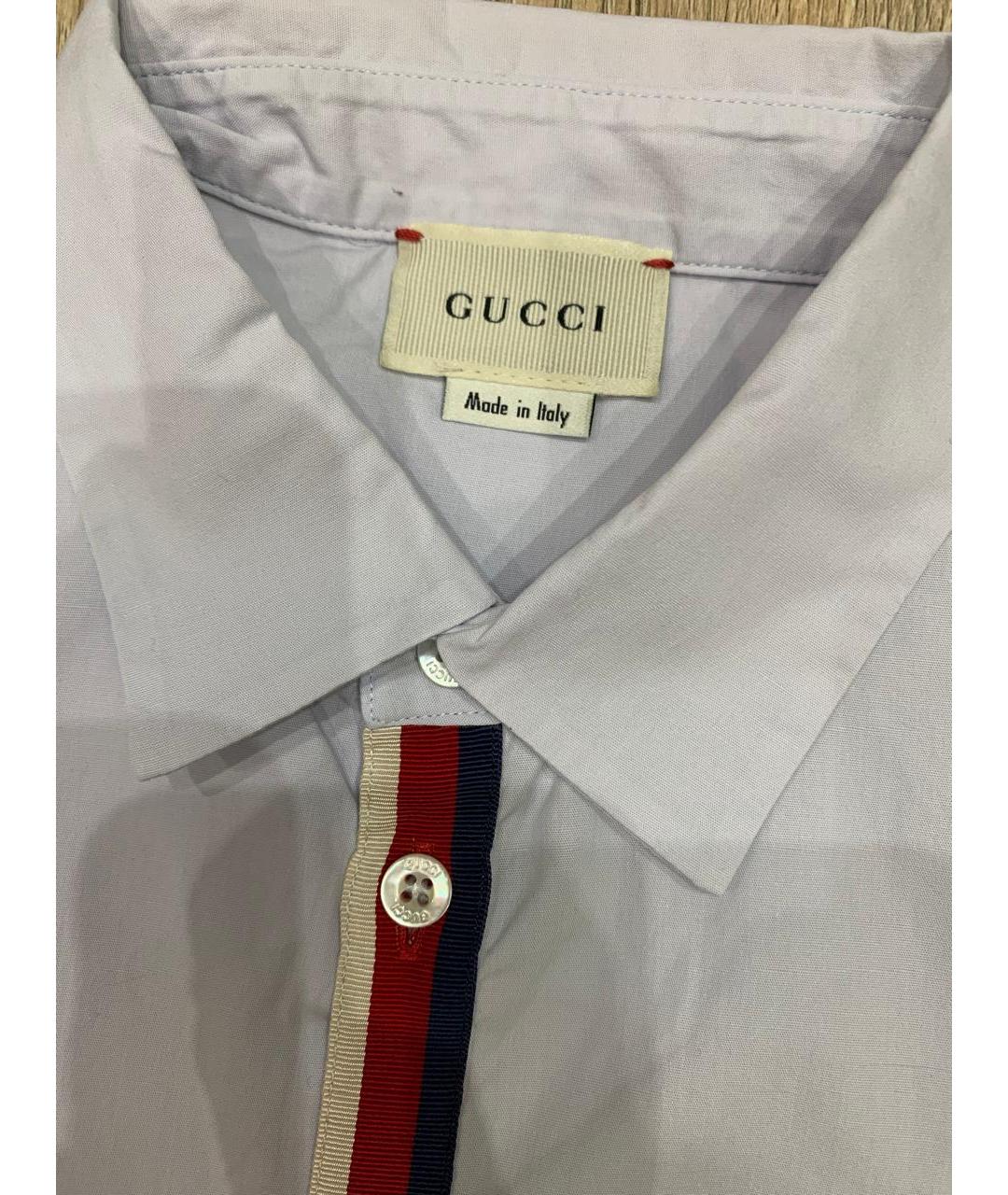 GUCCI Голубая хлопковая детская рубашка, фото 4