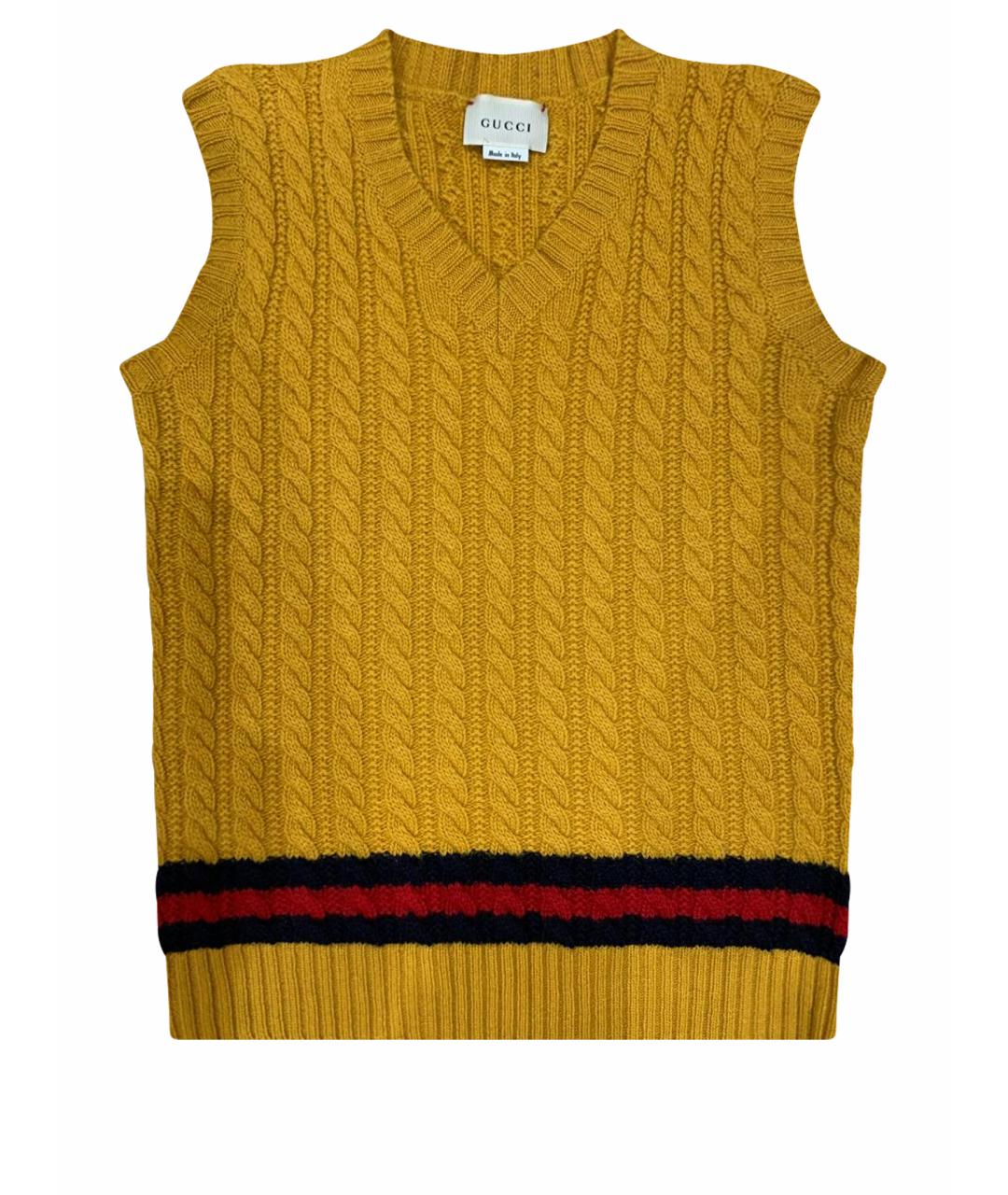 GUCCI Горчичный хлопковый жакет / жилет, фото 1