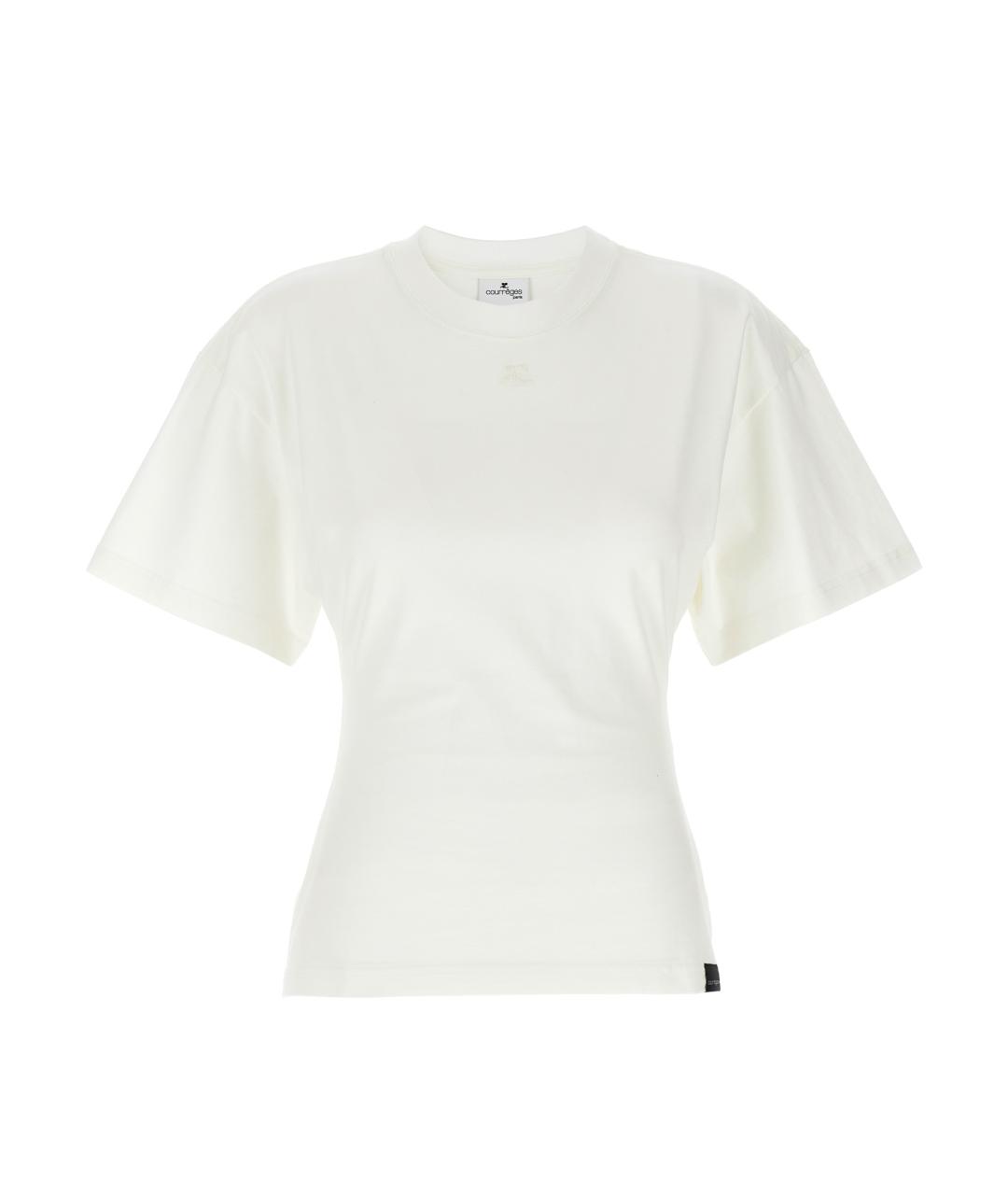 COURREGES Белая хлопковая футболка, фото 1