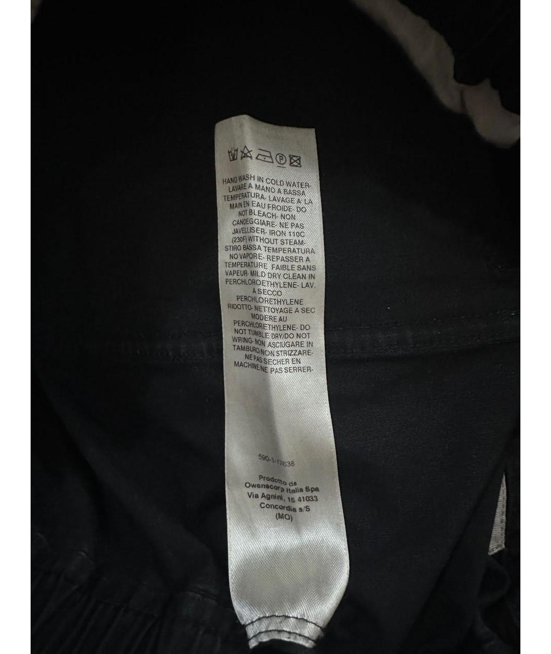 RICK OWENS Черные хлопковые повседневные брюки, фото 3