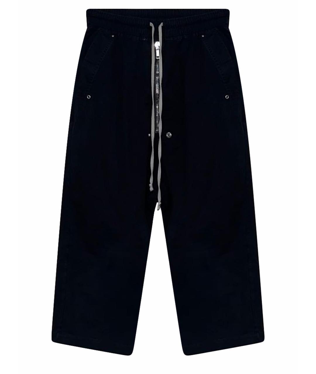 RICK OWENS Черные хлопковые повседневные брюки, фото 1