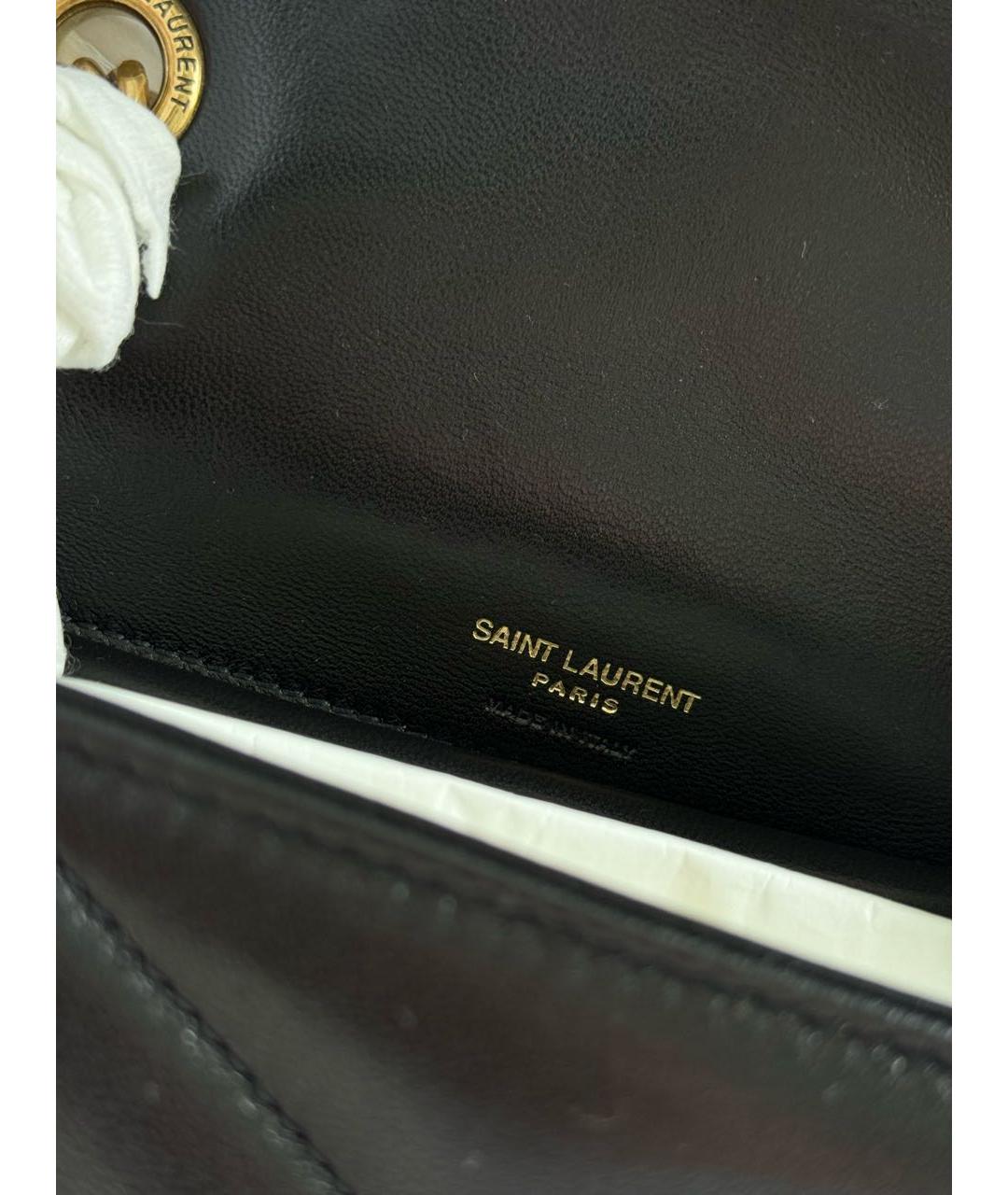 SAINT LAURENT Черная кожаная сумка через плечо, фото 7