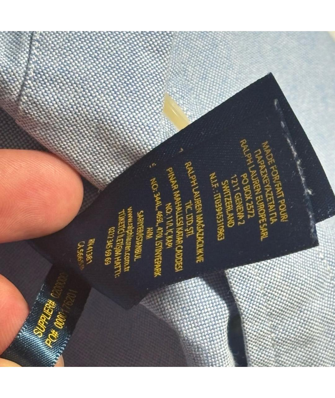 POLO RALPH LAUREN Голубая хлопковая рубашка, фото 4