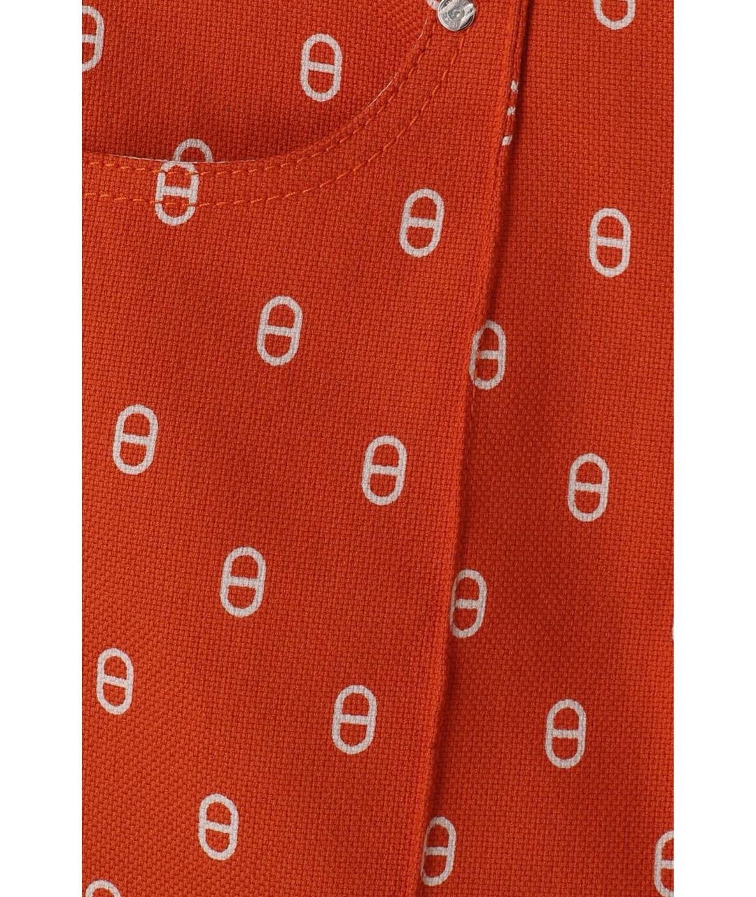 HERMES Оранжевое деним шорты, фото 4