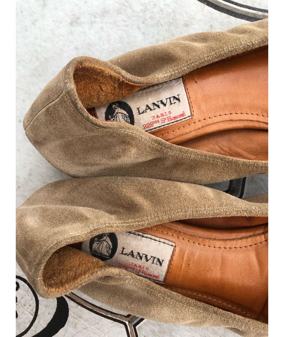 LANVIN Бежевые балетки, фото 3