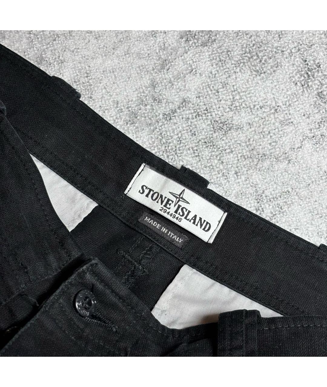STONE ISLAND Черные хлопковые шорты, фото 2