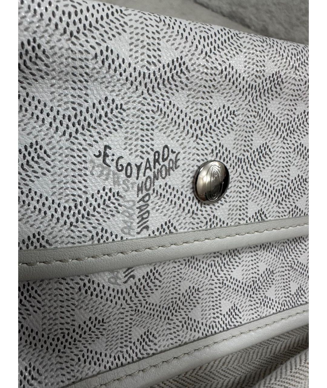 GOYARD Белый кожаный кошелек, фото 6