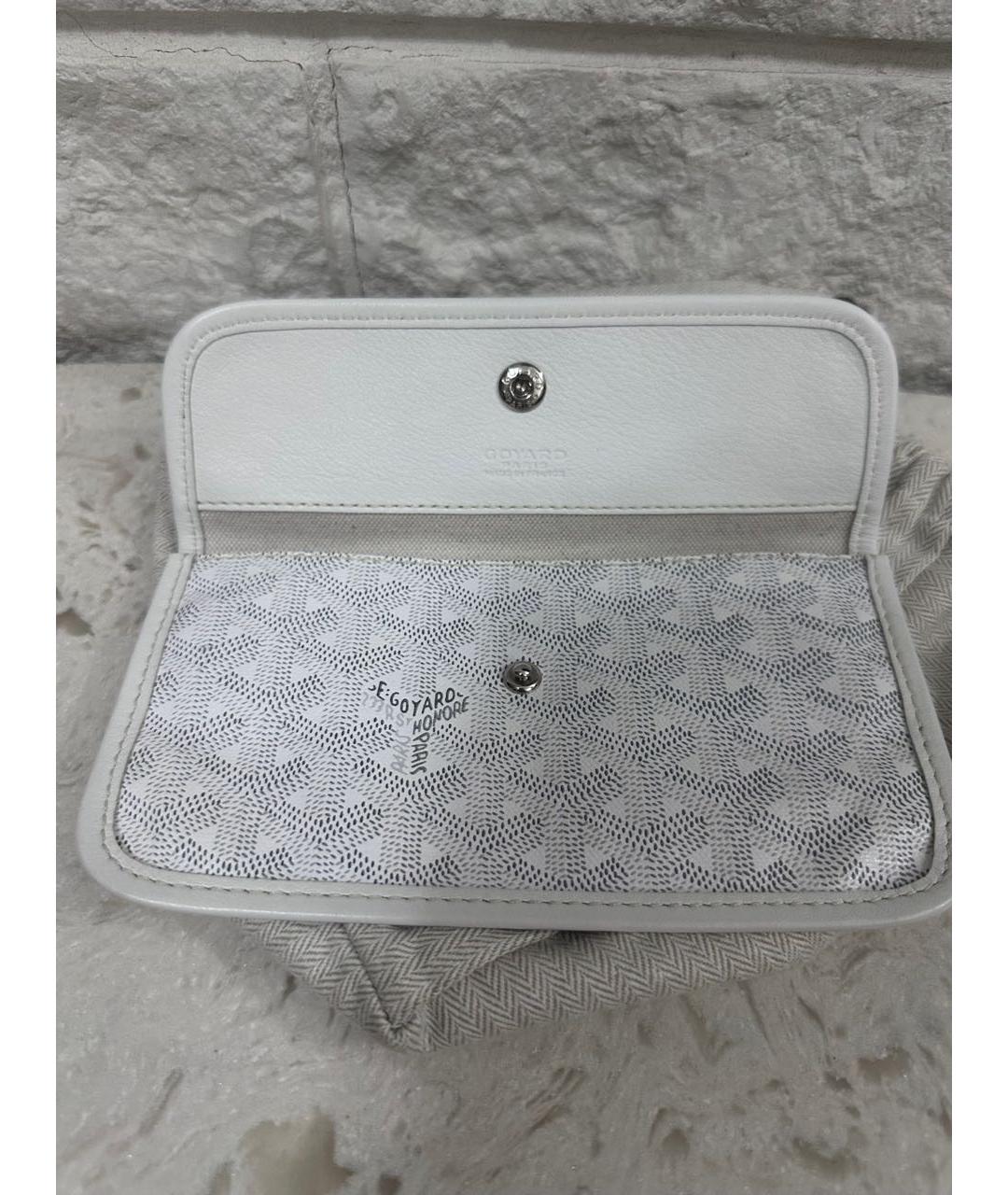 GOYARD Белый кожаный кошелек, фото 3
