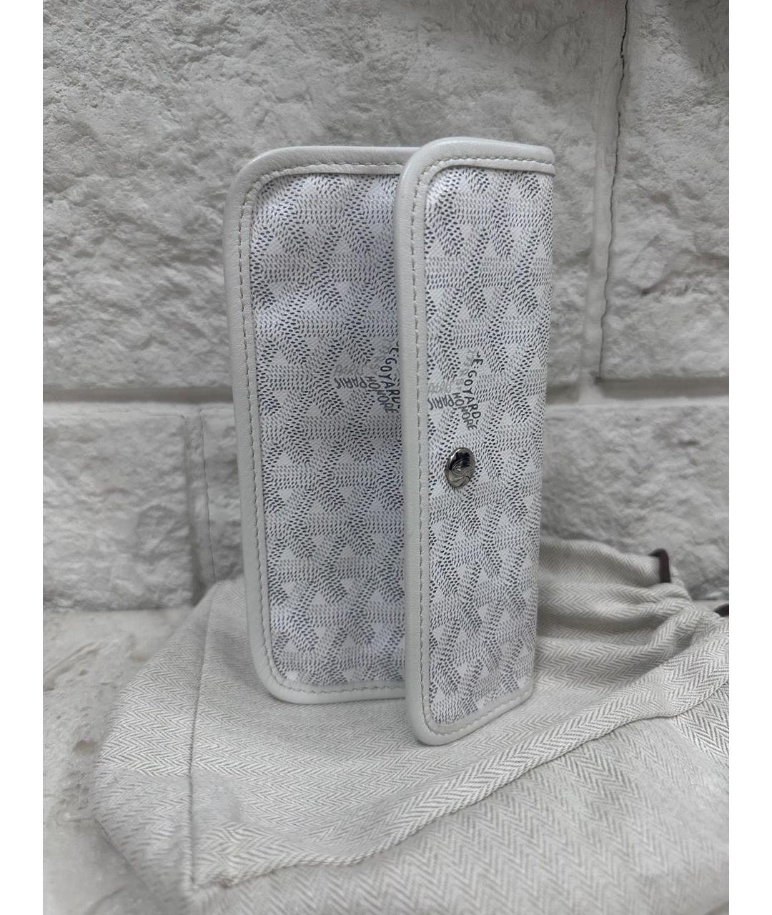 GOYARD Белый кожаный кошелек, фото 8