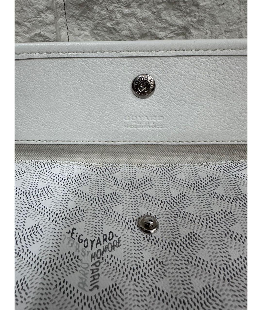 GOYARD Белый кожаный кошелек, фото 4