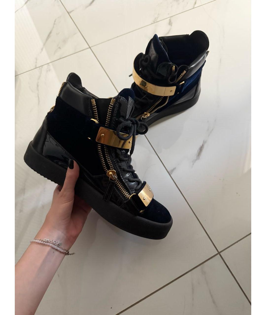 GIUSEPPE ZANOTTI DESIGN Черные высокие кроссовки / кеды, фото 3
