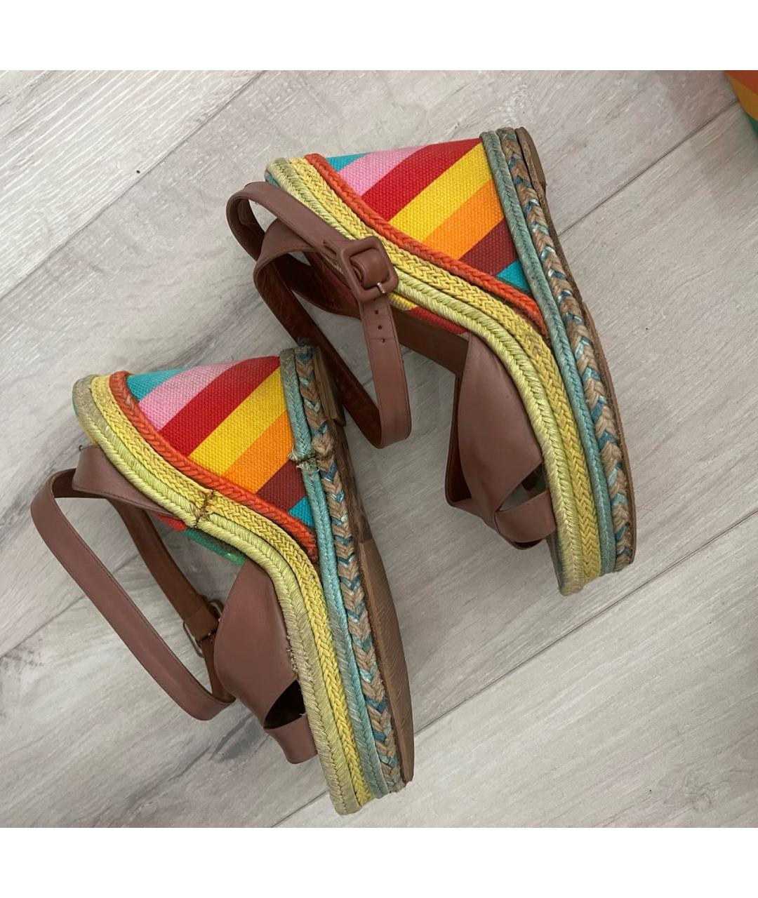 VALENTINO Коричневые кожаные босоножки, фото 7