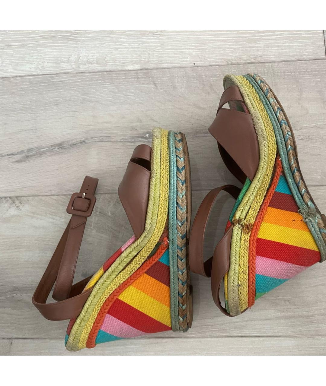 VALENTINO Коричневые кожаные босоножки, фото 3