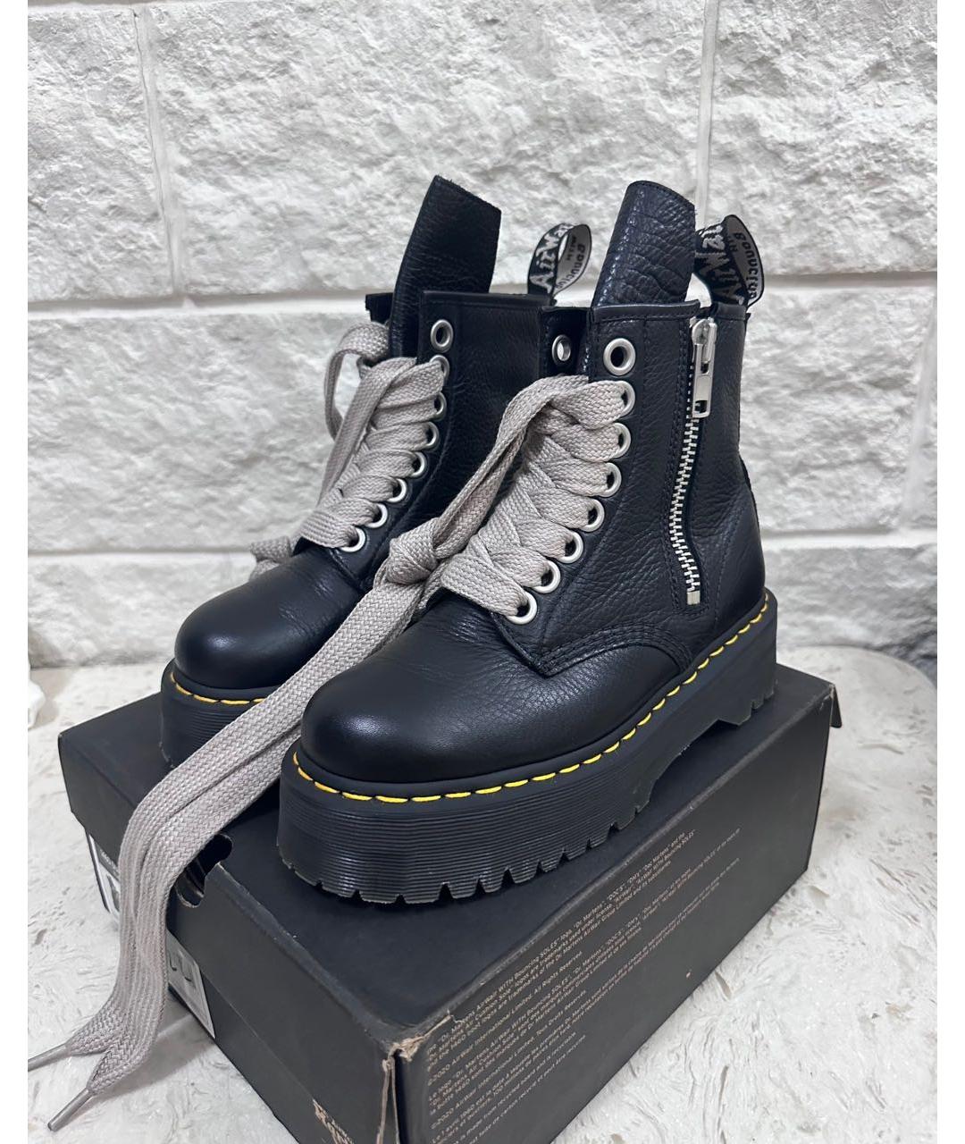RICK OWENS Черные кожаные ботинки, фото 9