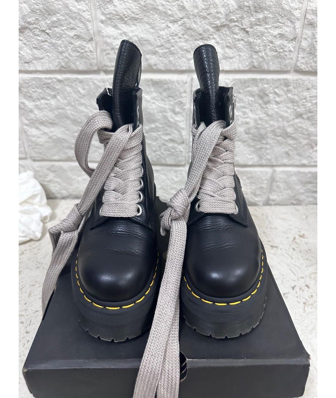 RICK OWENS Черные кожаные ботинки, фото 2