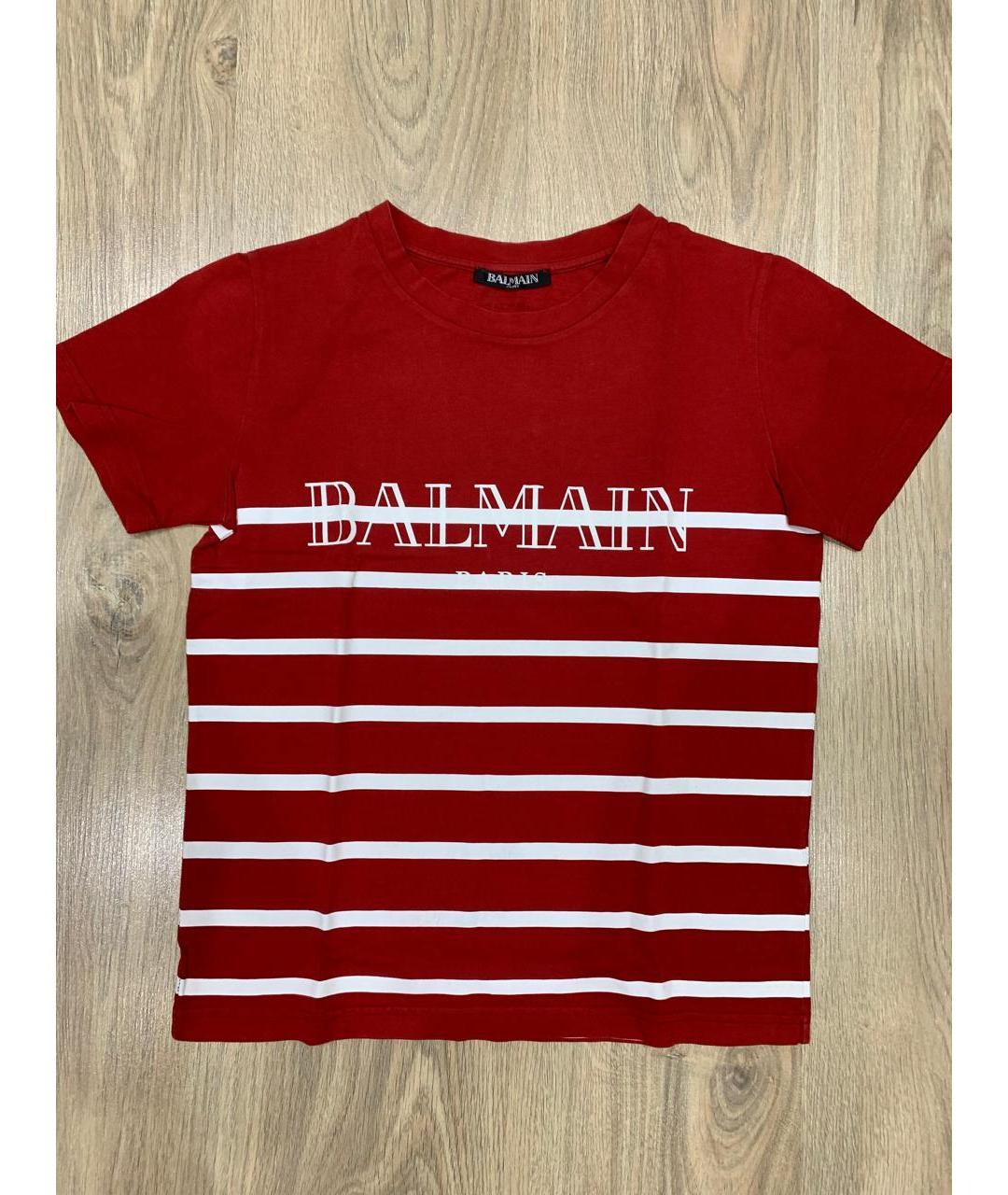 BALMAIN KIDS Красная хлопковая детская футболка, фото 5