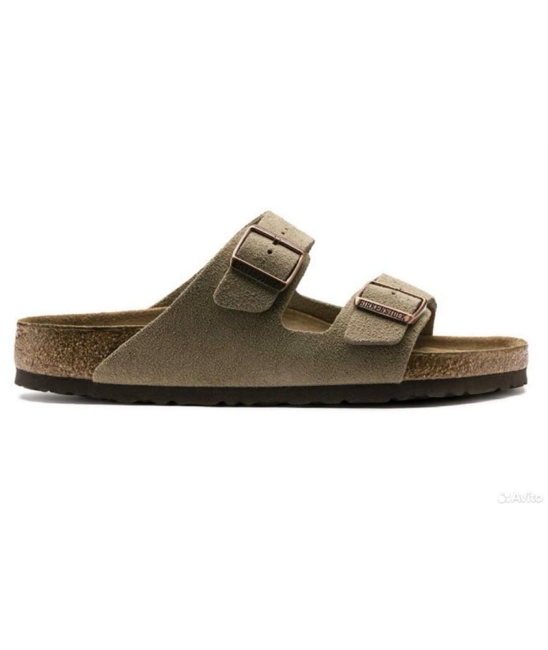 BIRKENSTOCK Бежевые замшевые сандалии, фото 1