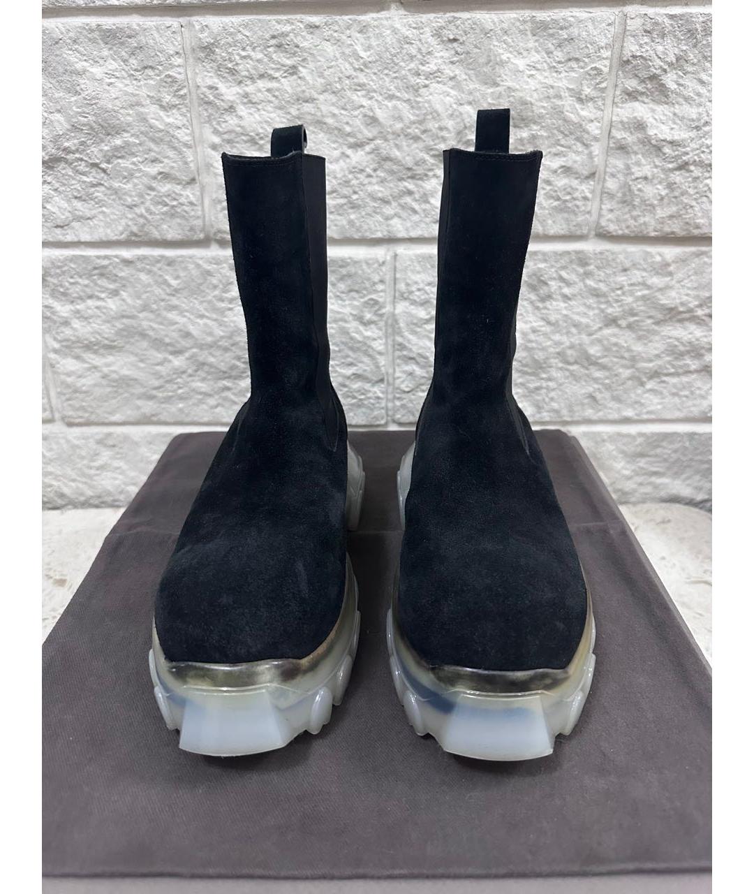RICK OWENS Черные замшевые высокие ботинки, фото 2