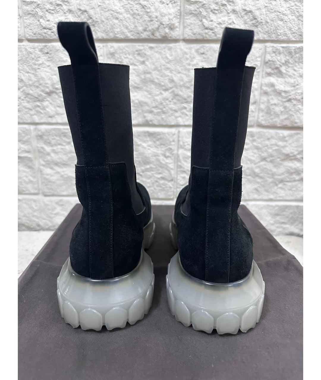 RICK OWENS Черные замшевые высокие ботинки, фото 3