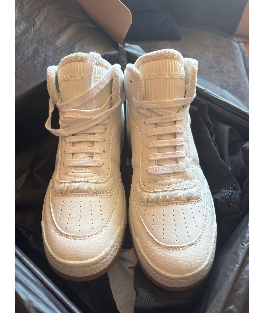 SAINT LAURENT Белые кожаные кеды, фото 2