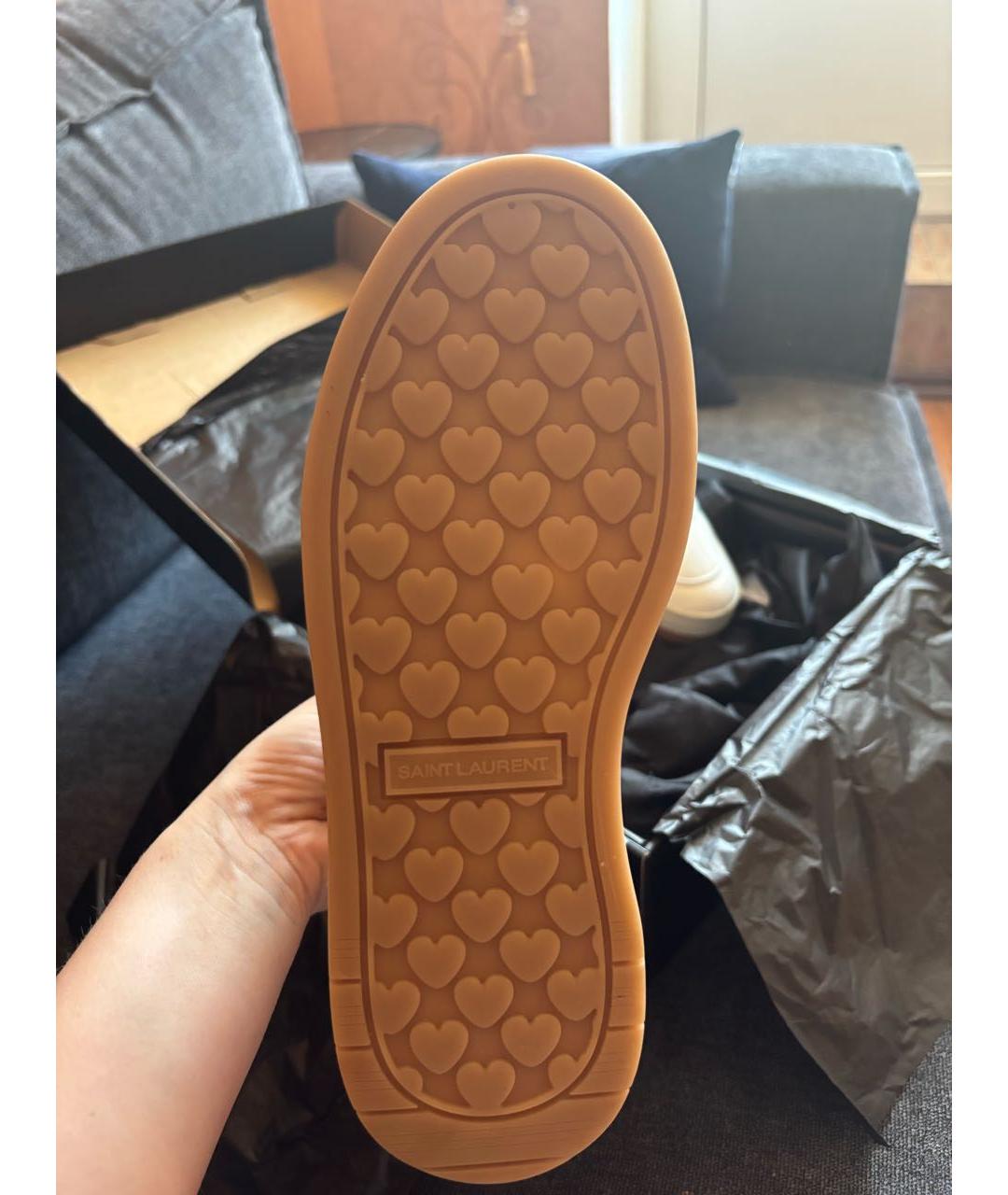 SAINT LAURENT Белые кожаные кеды, фото 5