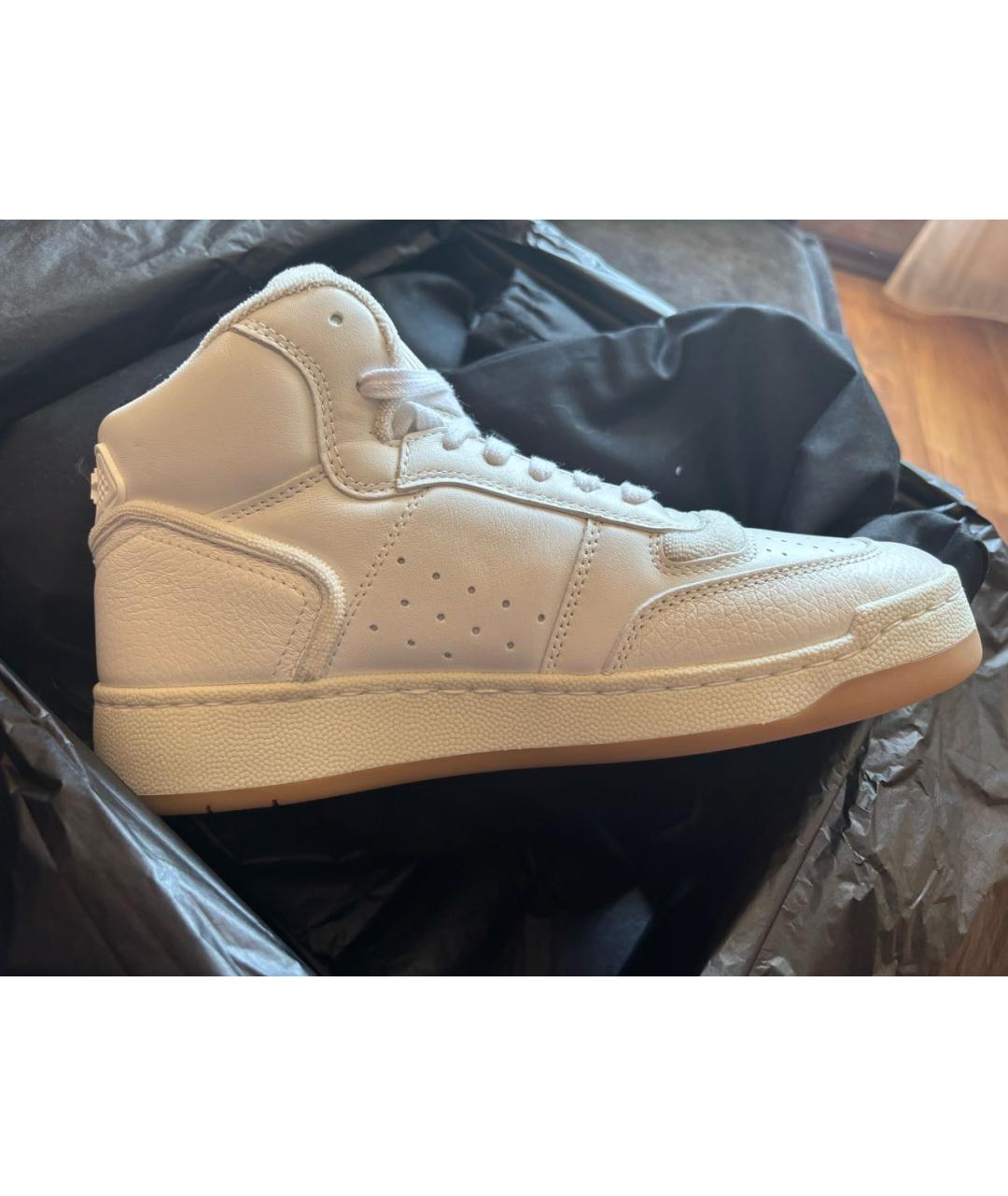 SAINT LAURENT Белые кожаные кеды, фото 9