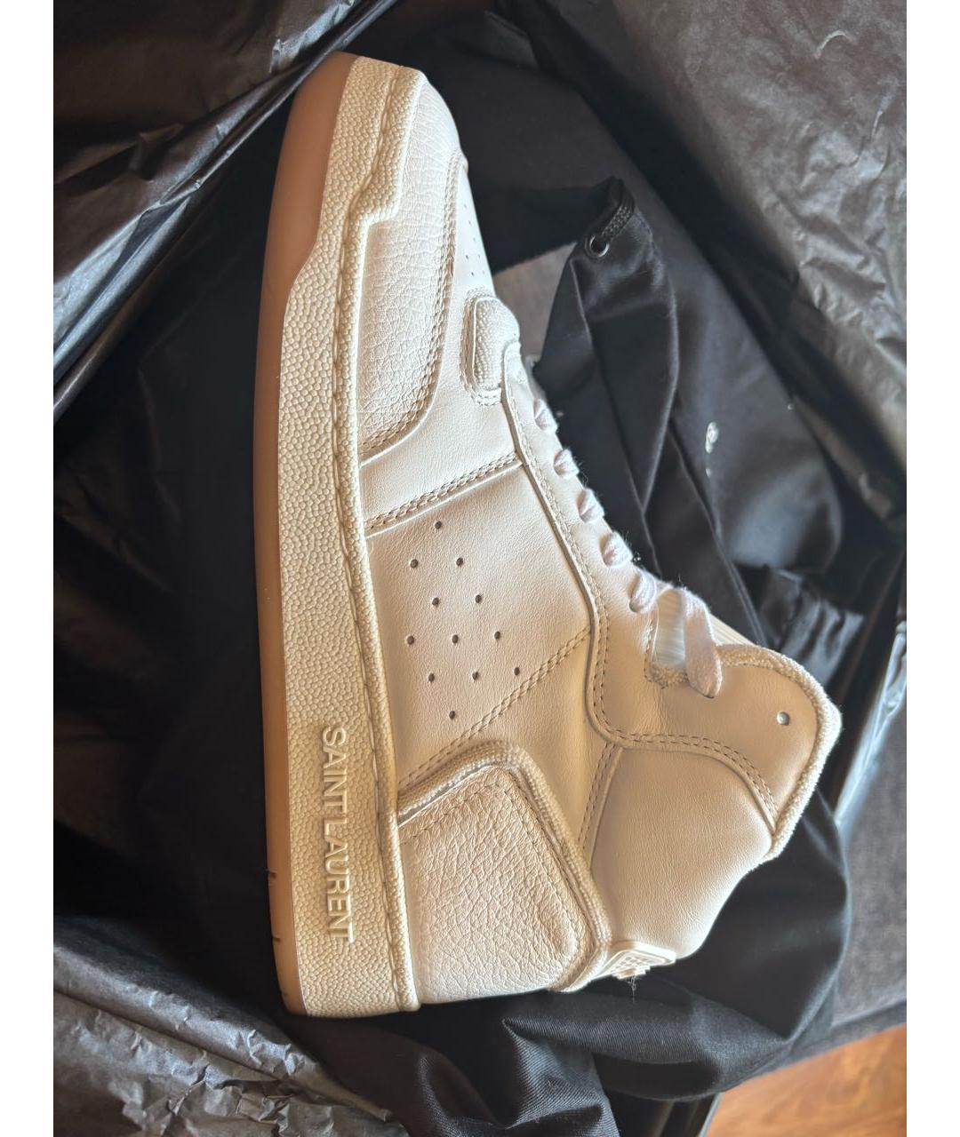 SAINT LAURENT Белые кожаные кеды, фото 8