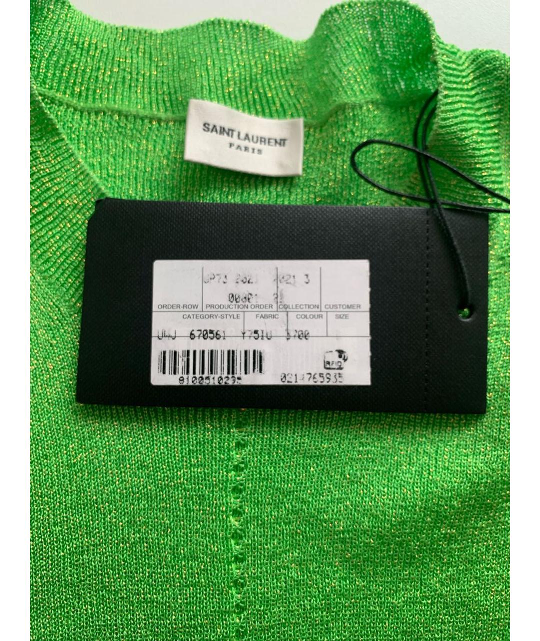 SAINT LAURENT Зеленый вискозный джемпер / свитер, фото 3