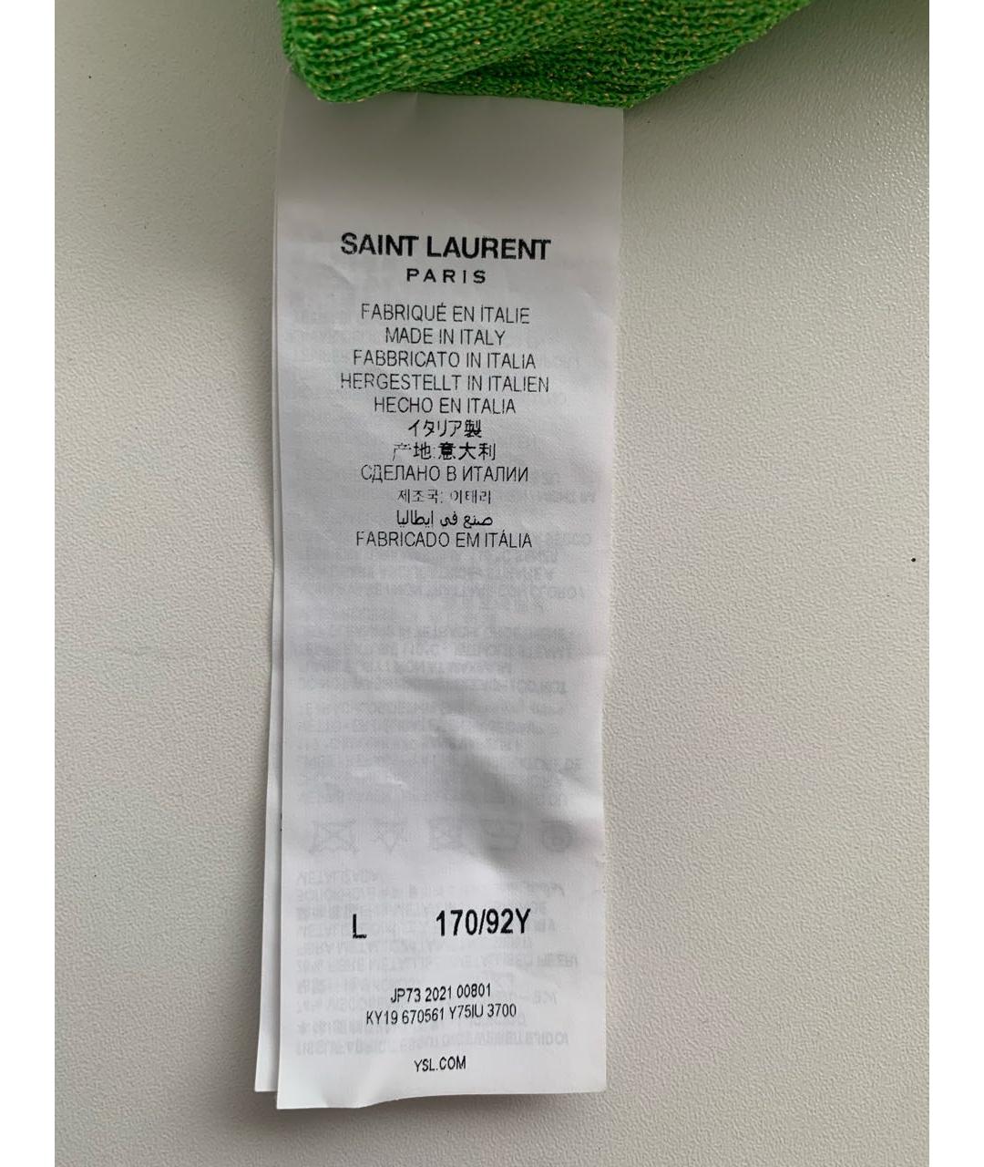 SAINT LAURENT Зеленый вискозный джемпер / свитер, фото 4