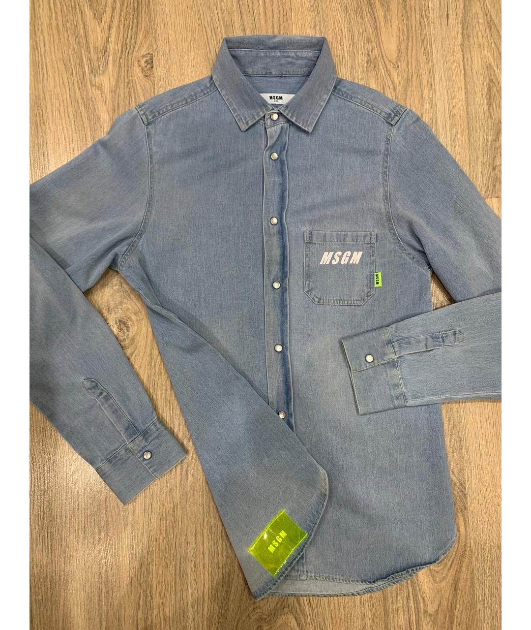 MSGM KIDS Синяя хлопковая детская рубашка, фото 3