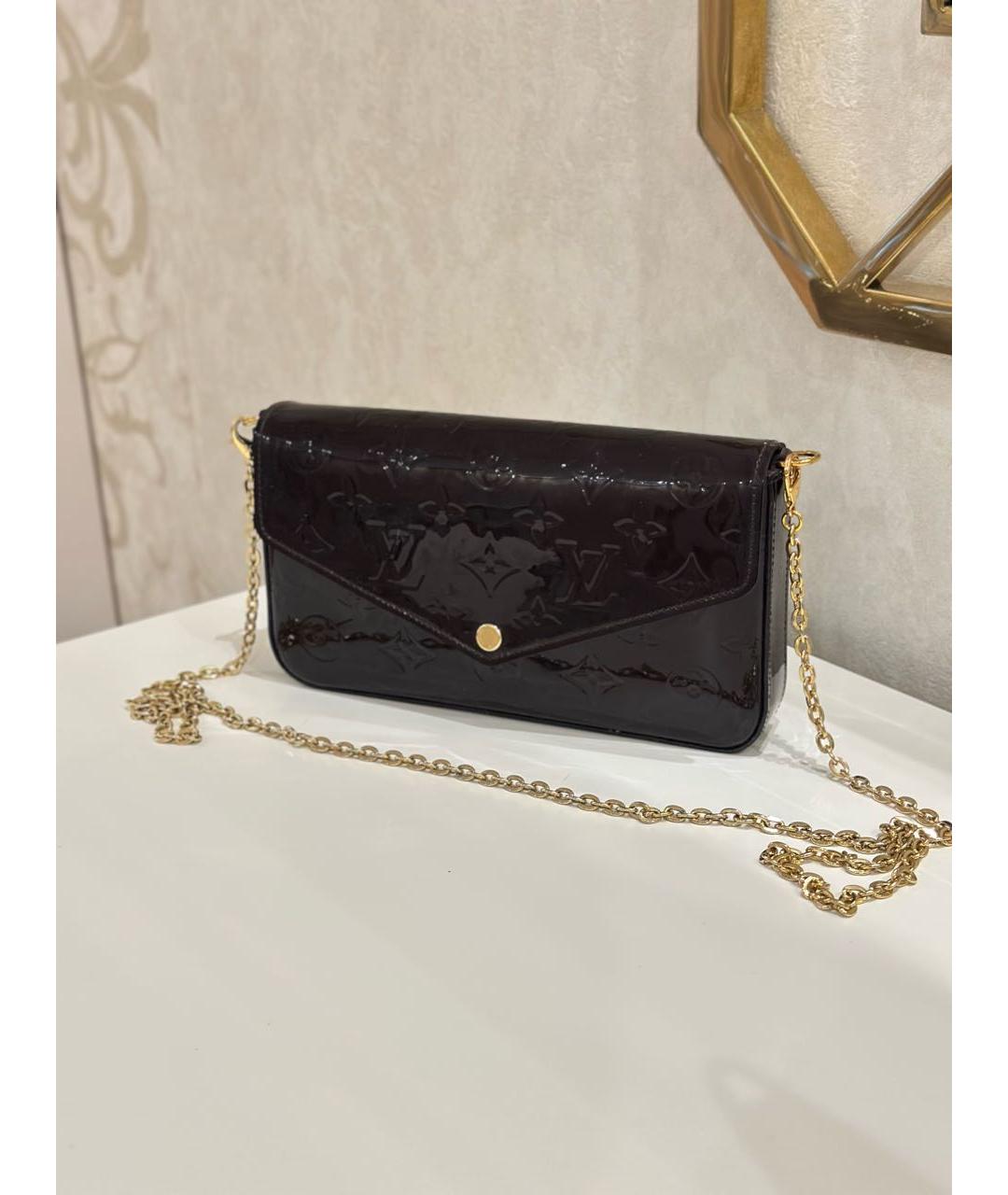 LOUIS VUITTON Коричневая сумка через плечо из лакированной кожи, фото 5