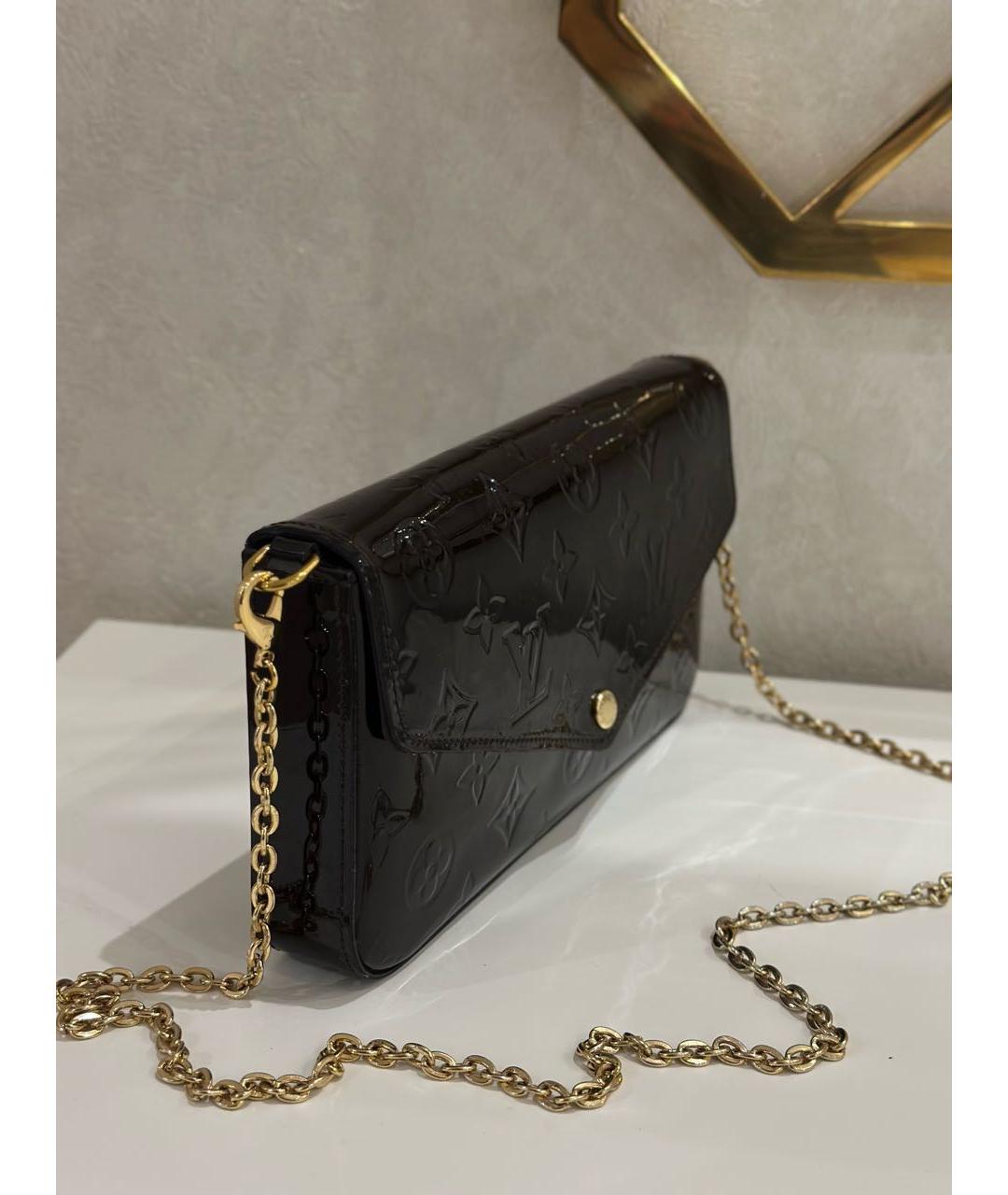 LOUIS VUITTON Коричневая сумка через плечо из лакированной кожи, фото 2