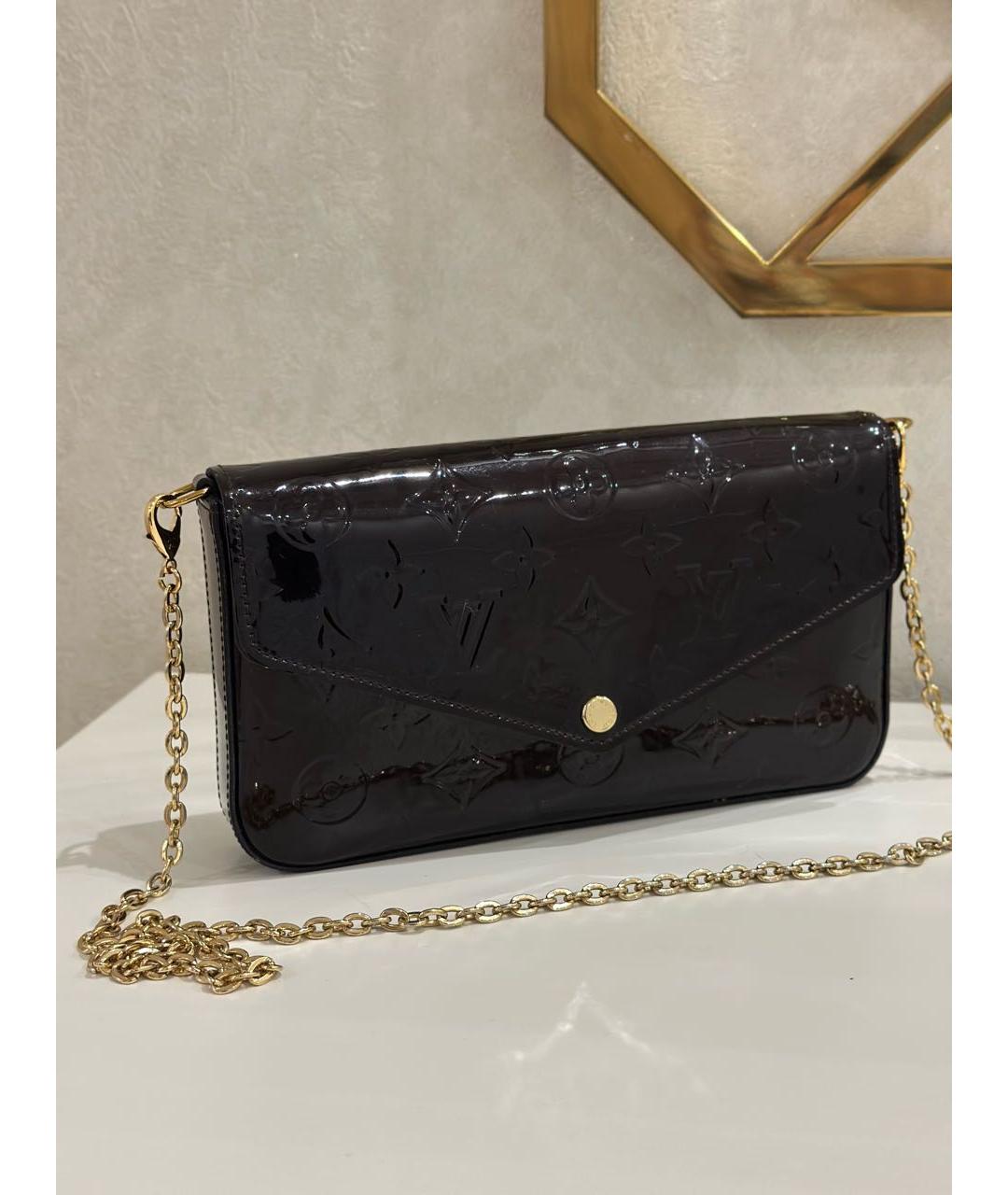 LOUIS VUITTON Коричневая сумка через плечо из лакированной кожи, фото 9