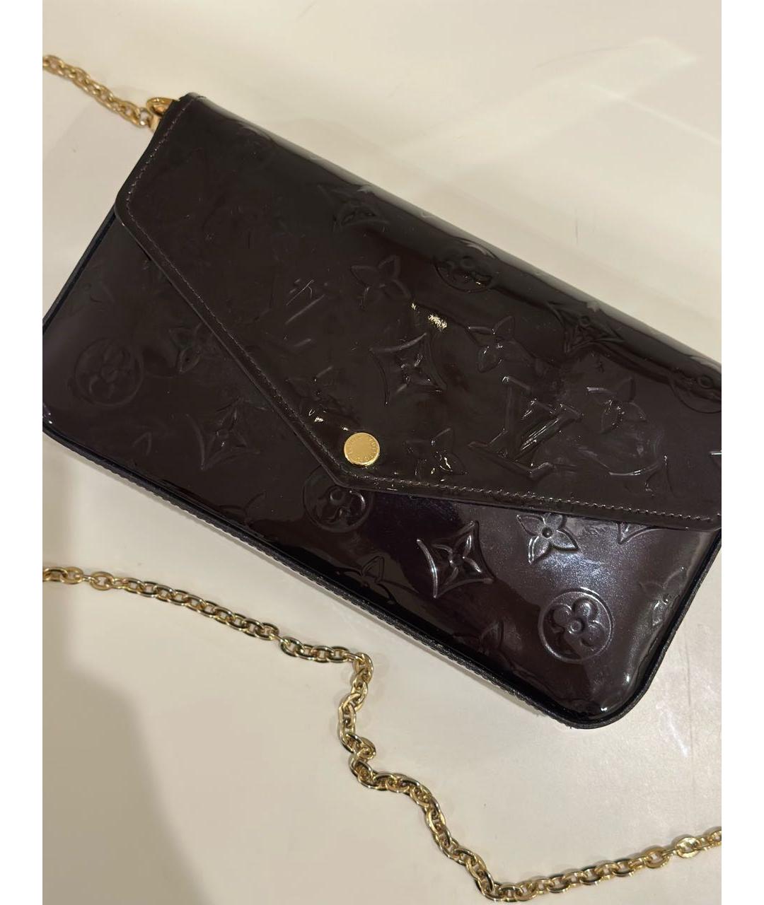 LOUIS VUITTON Коричневая сумка через плечо из лакированной кожи, фото 8