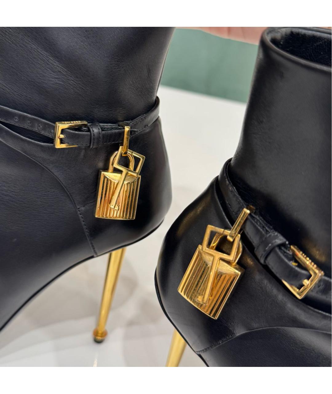 TOM FORD Черные кожаные ботильоны, фото 4