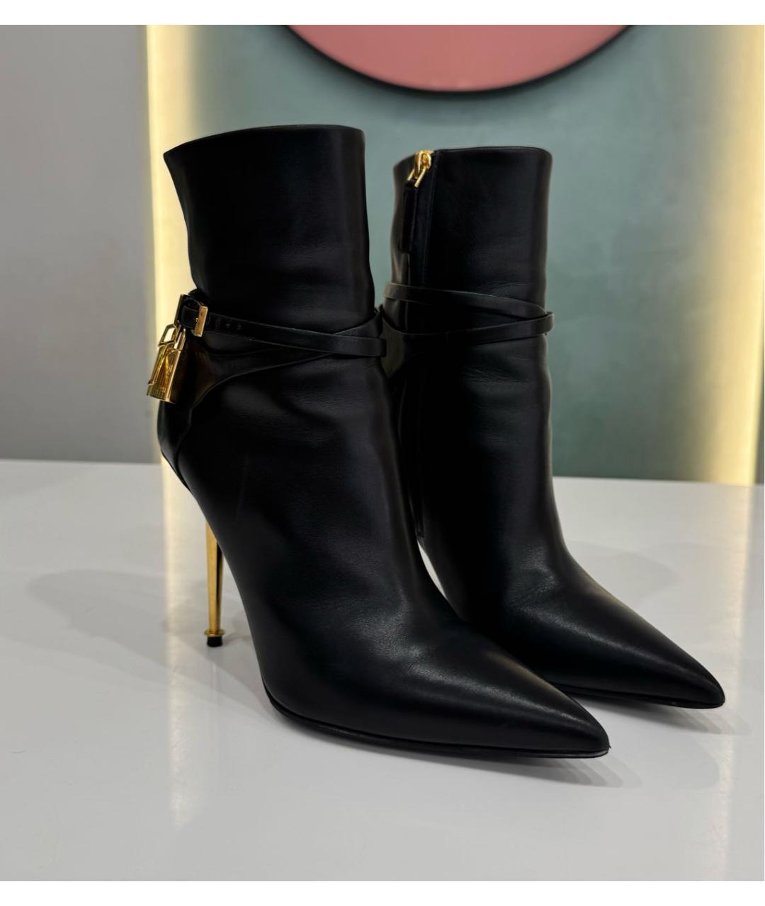 TOM FORD Черные кожаные ботильоны, фото 2