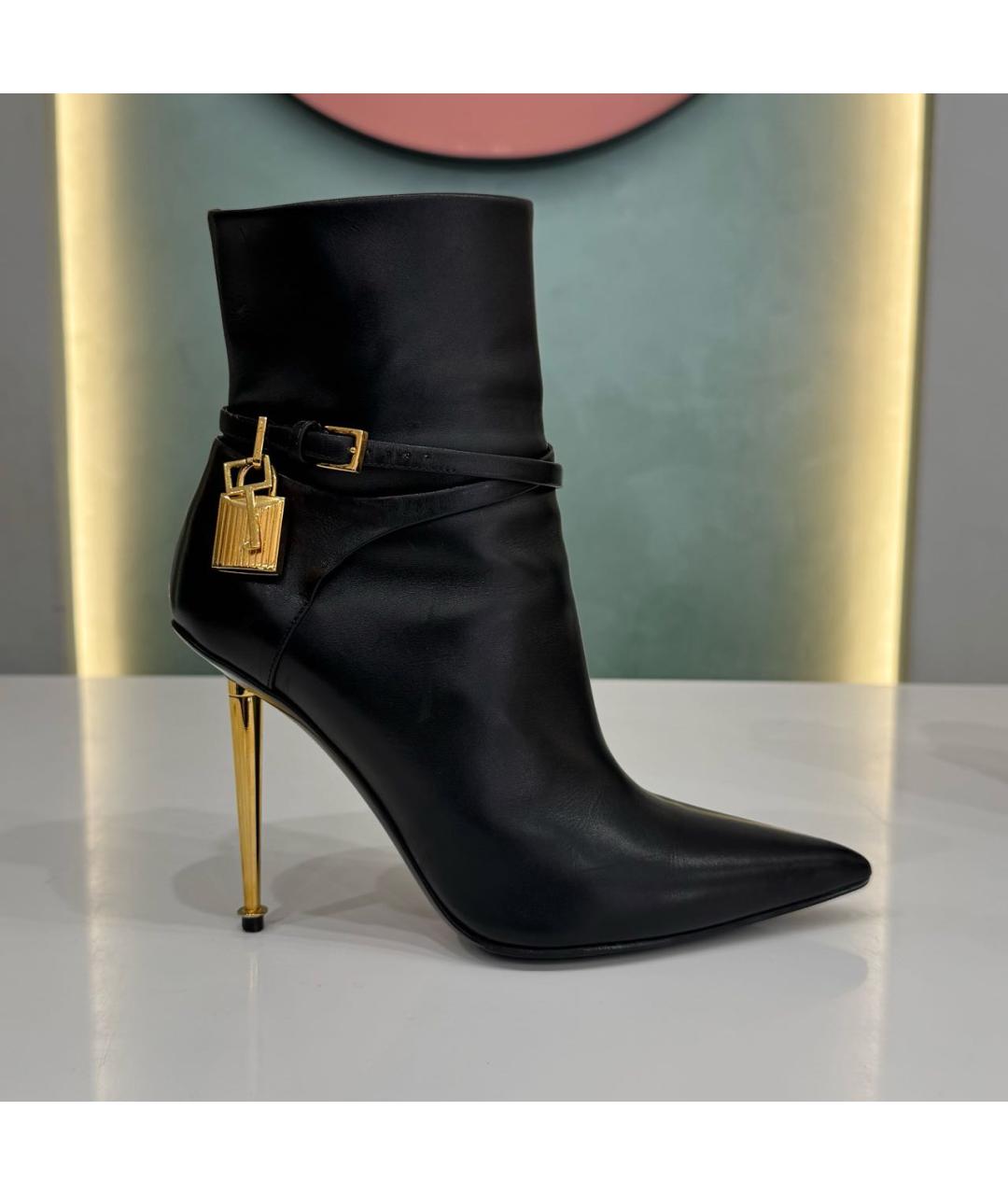 TOM FORD Черные кожаные ботильоны, фото 7