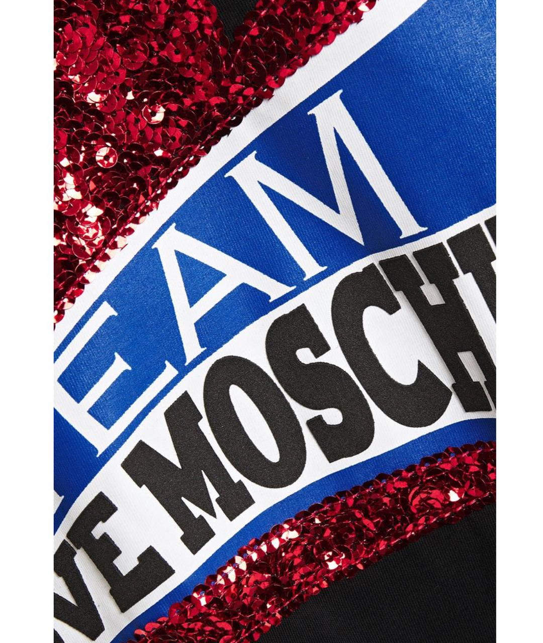 LOVE MOSCHINO Черная хлопковая футболка, фото 4