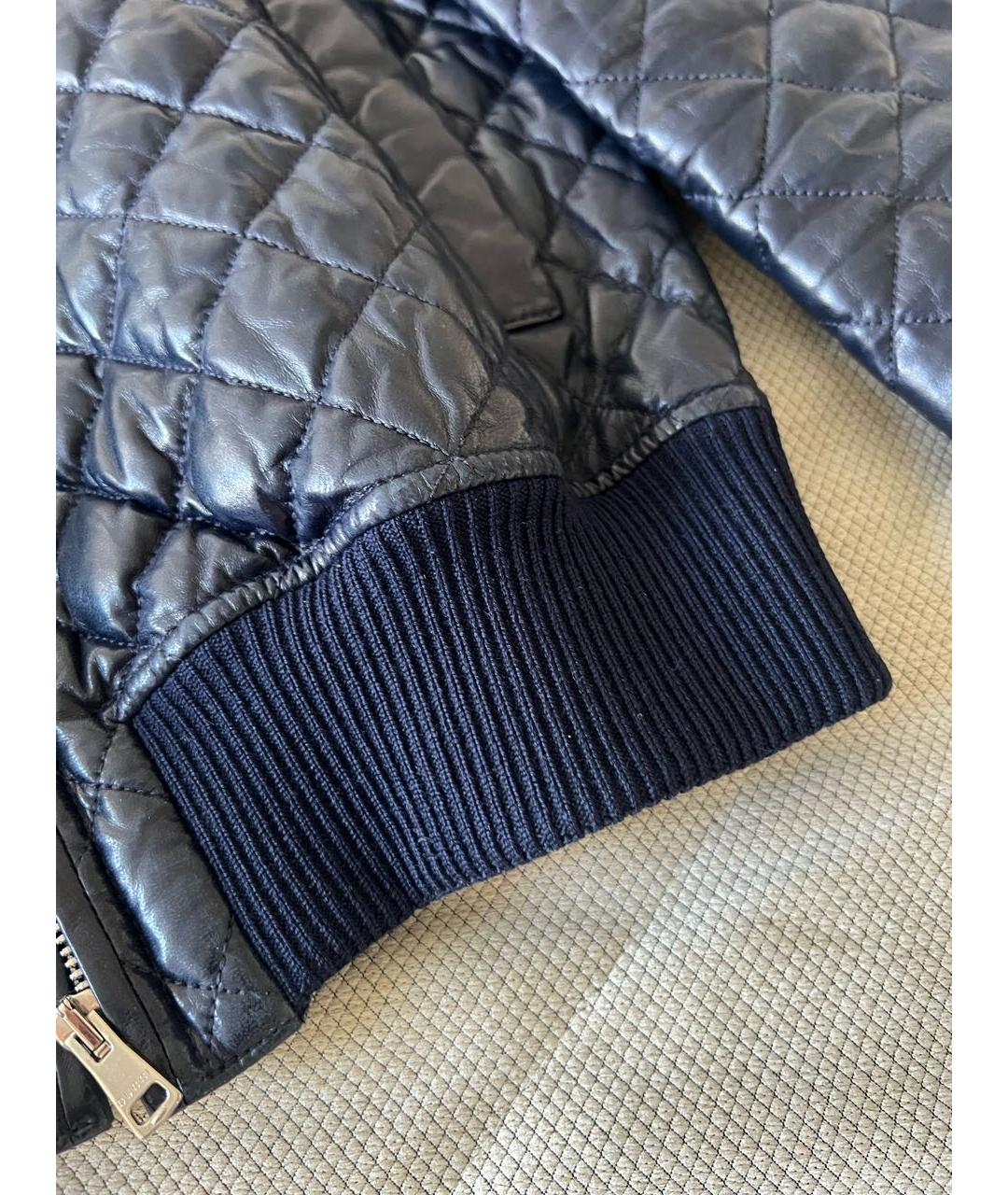 GUCCI Темно-синяя кожаная куртка, фото 5