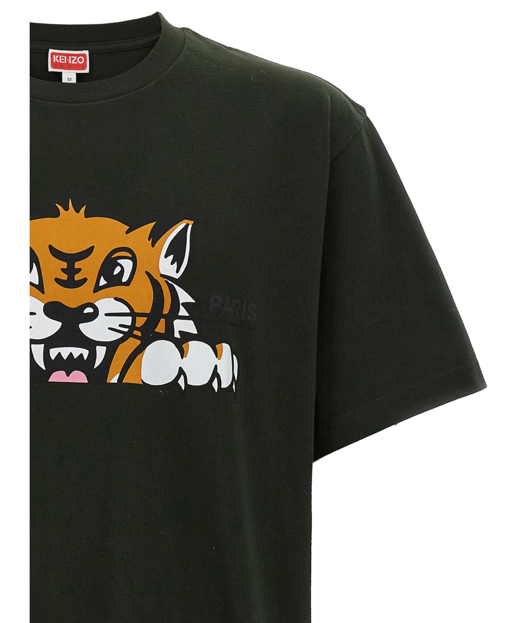 KENZO Хаки хлопковая футболка, фото 2